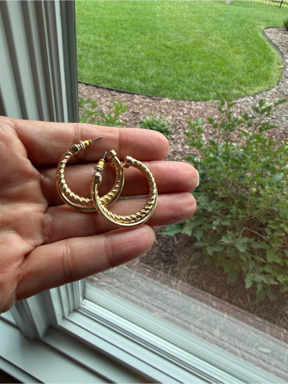 Gold Twisted Hoop Earrings - Women Jewelry